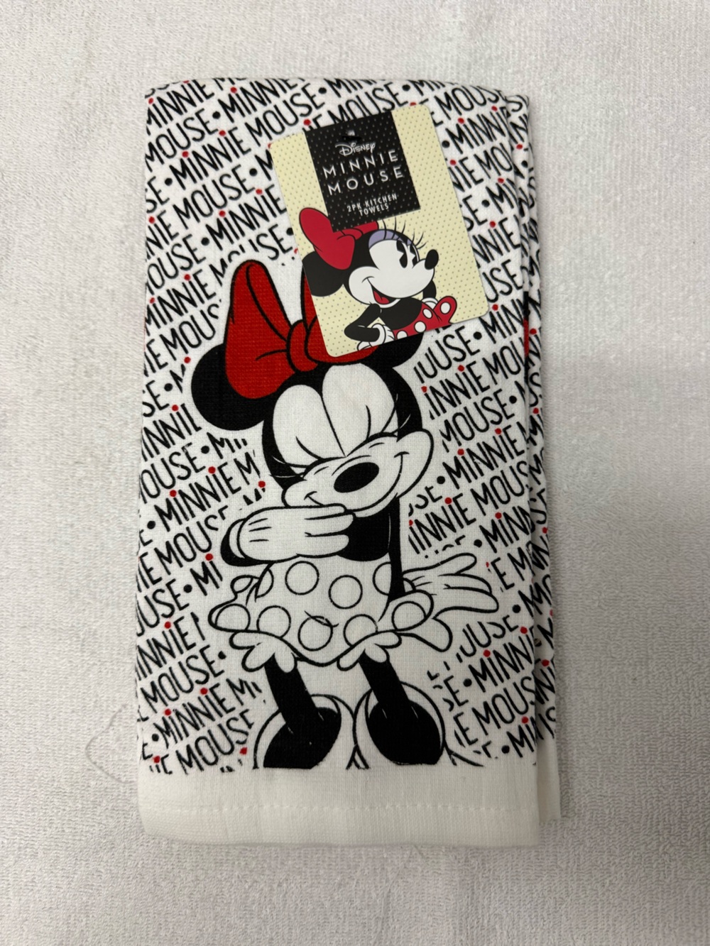 New Disney Minnie mouse New with tag kitchen towel bow 2 piece kitchen towels